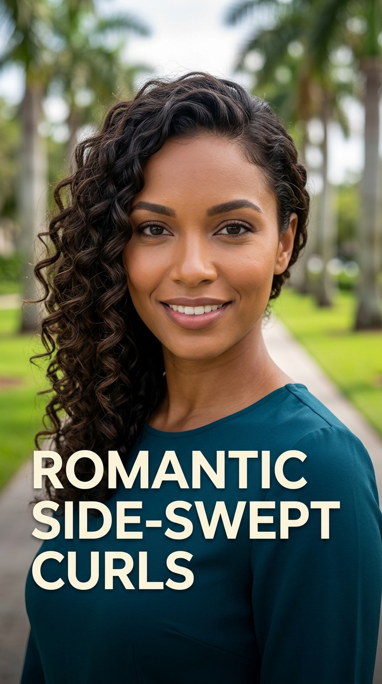 Romantic Side-Swept Curls