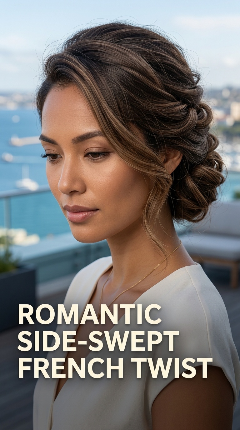 Romantic Side-Swept French Twist