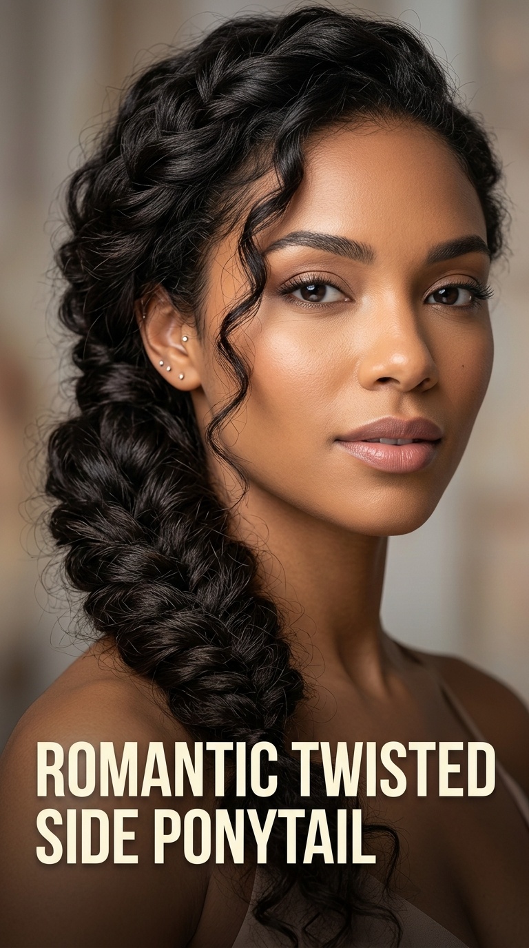 Romantic Twisted Side Ponytail