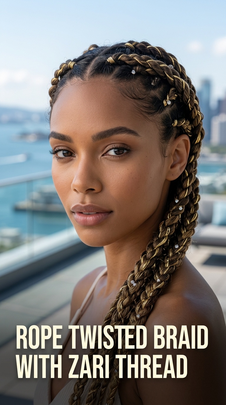 Rope Twisted Braid with Zari Thread
