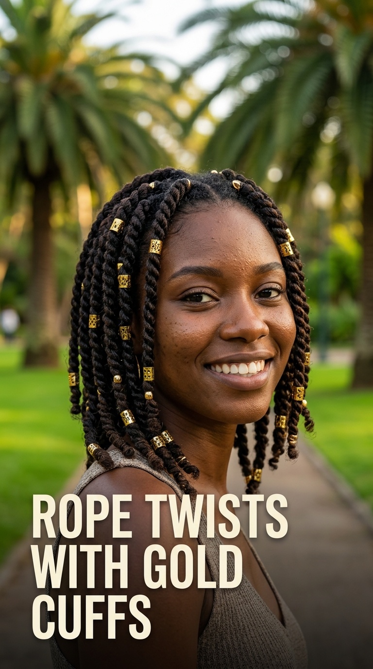 Rope Twists with Gold Cuffs