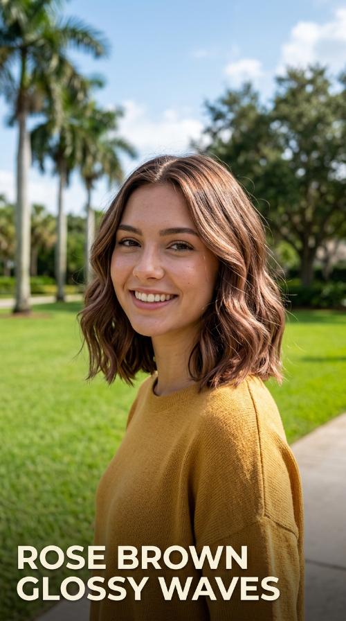Rose Brown Glossy Waves