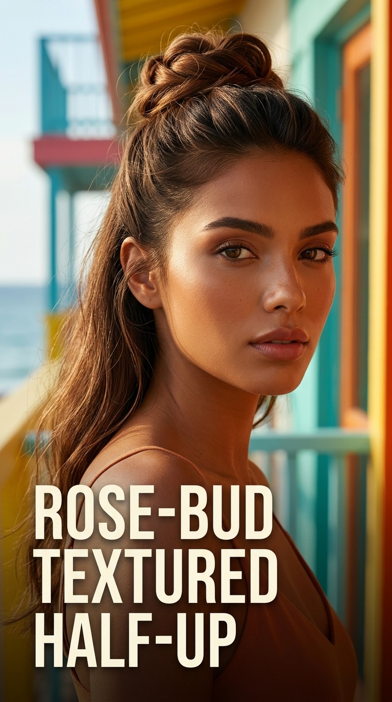 Rose-Bud Textured Half-Up