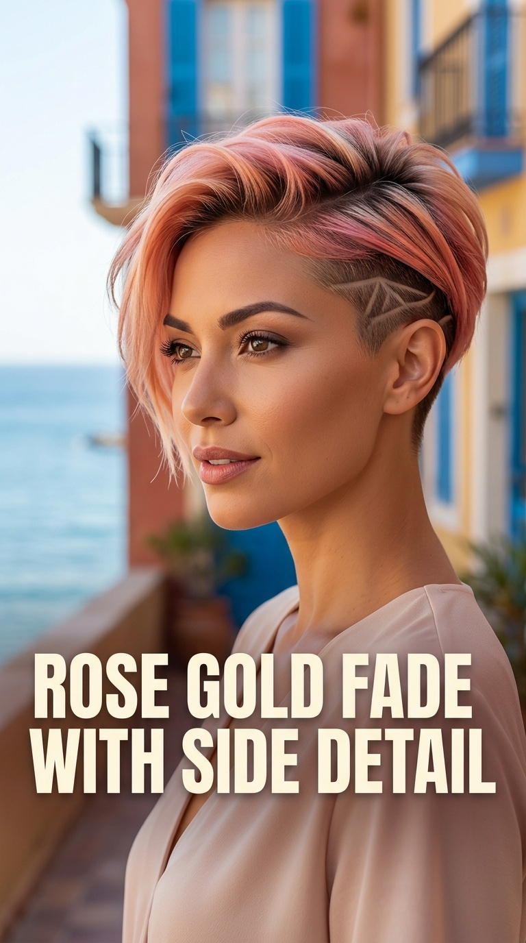 Rose Gold Fade with Side Detail