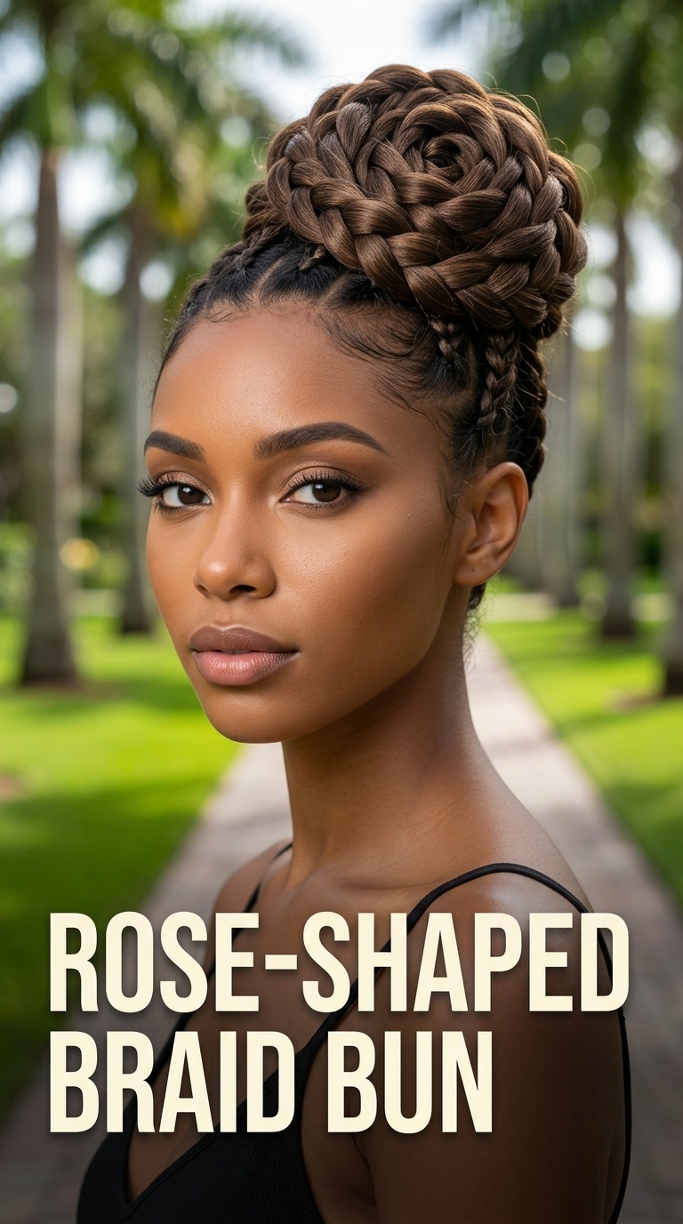 Rose-Shaped Braid Bun