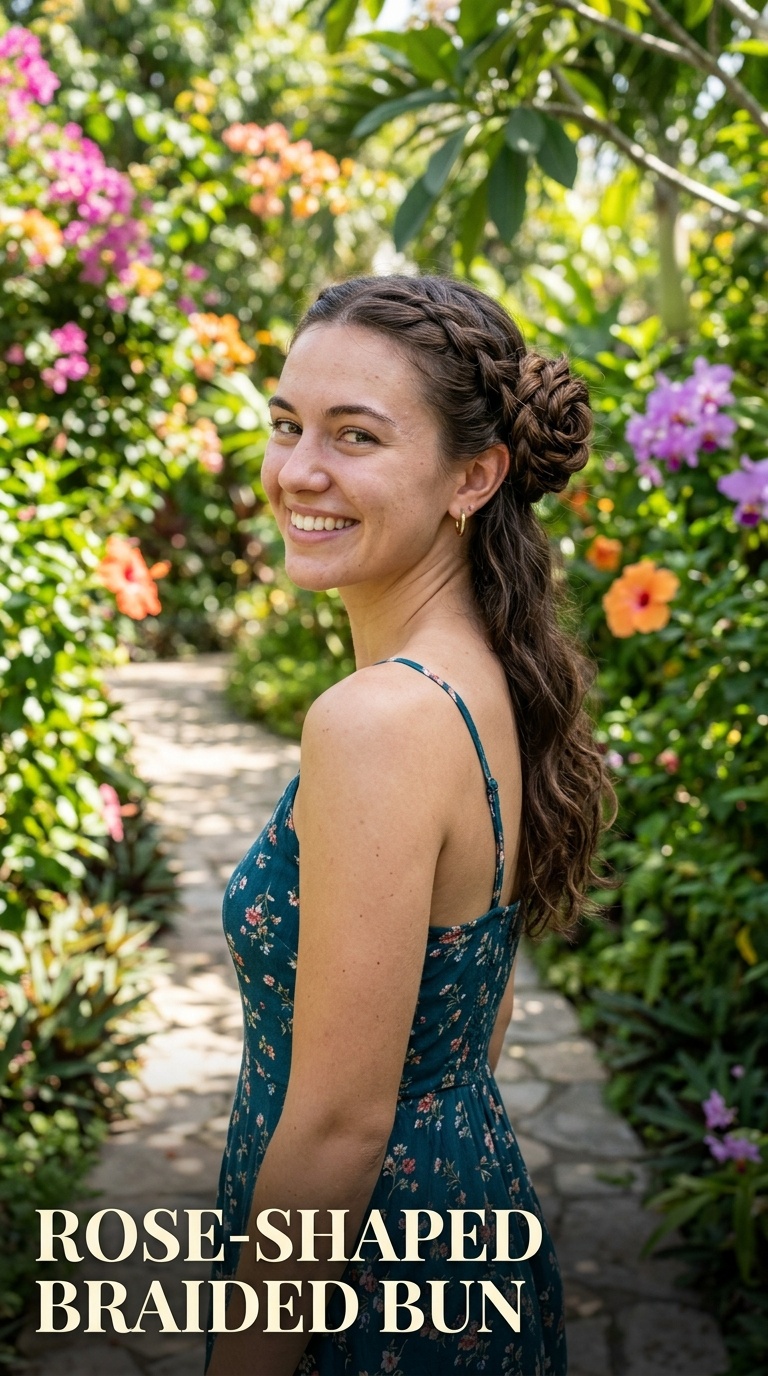 Rose-Shaped Braided Bun