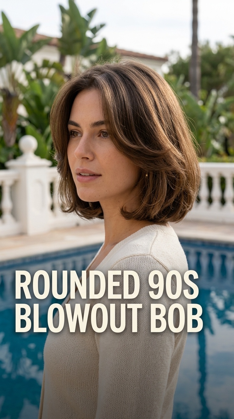 Rounded 90s Blowout Bob