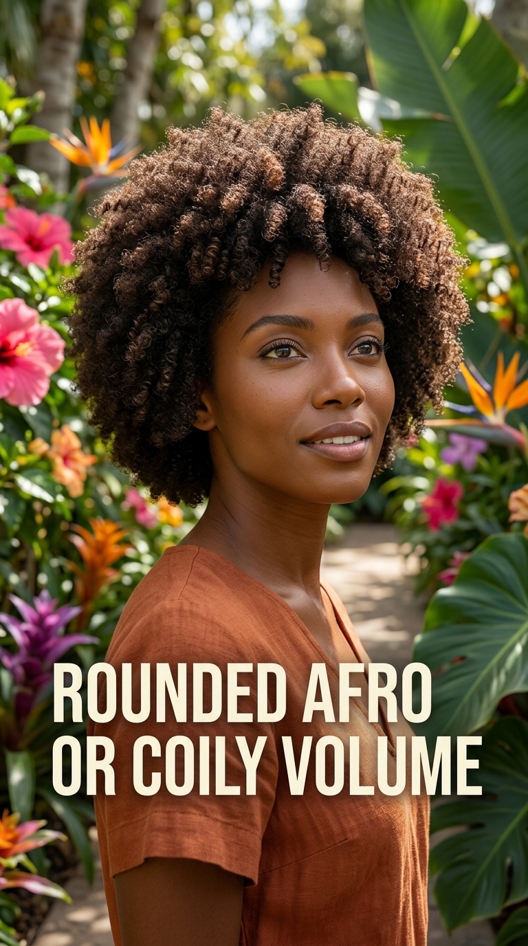 Rounded Afro or Coily Volume