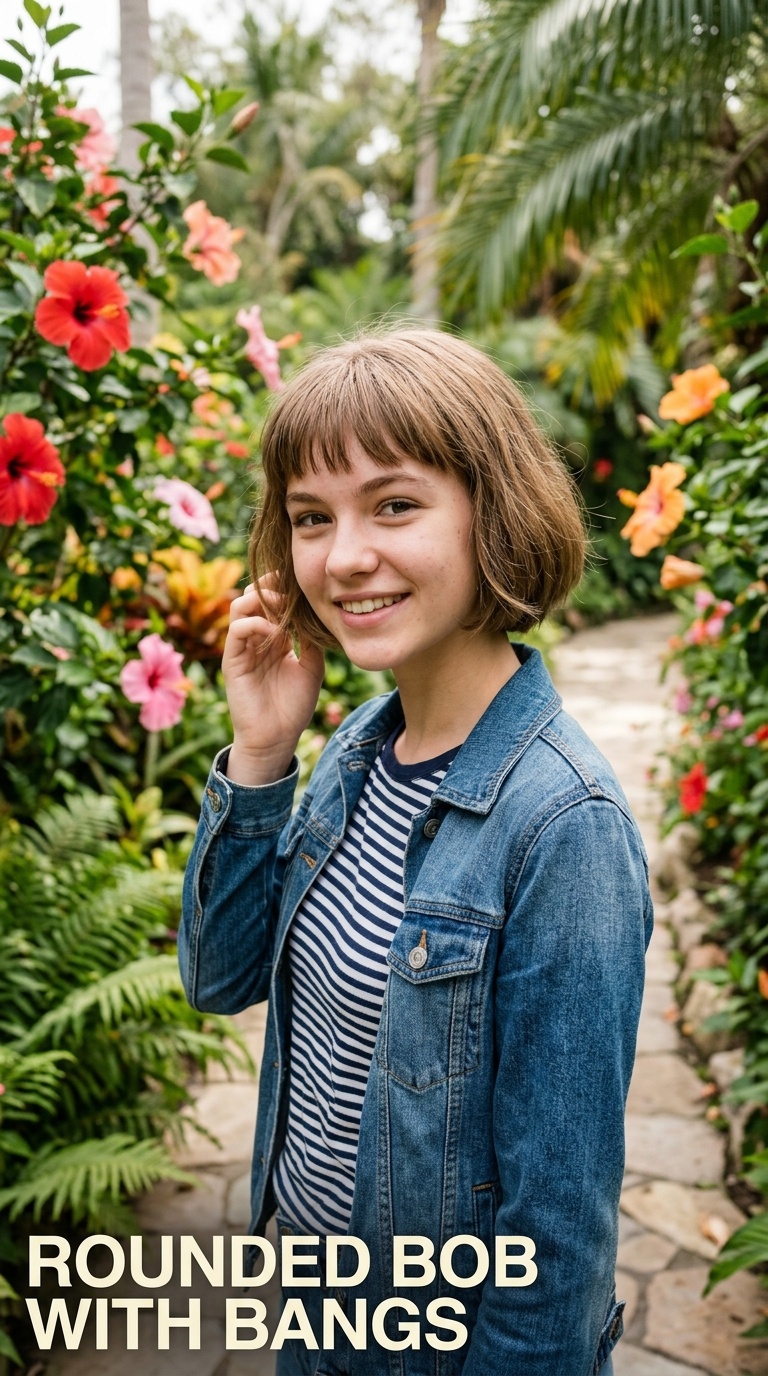 Rounded Bob with Bangs