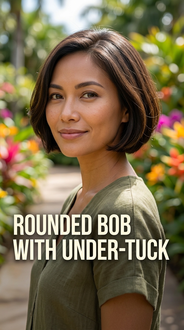 Rounded Bob with Under-Tuck