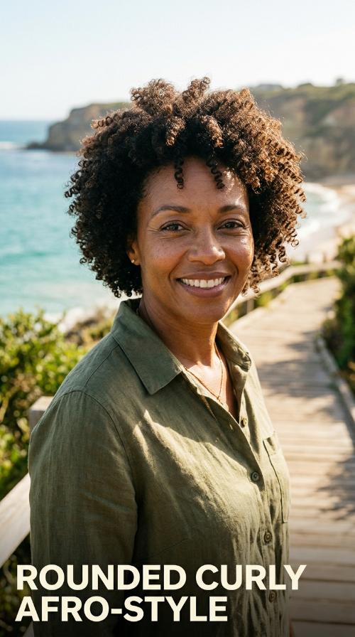 Rounded Curly Afro-Style