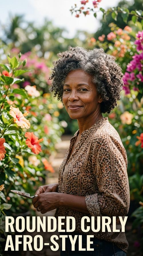 Rounded Curly Afro-Style