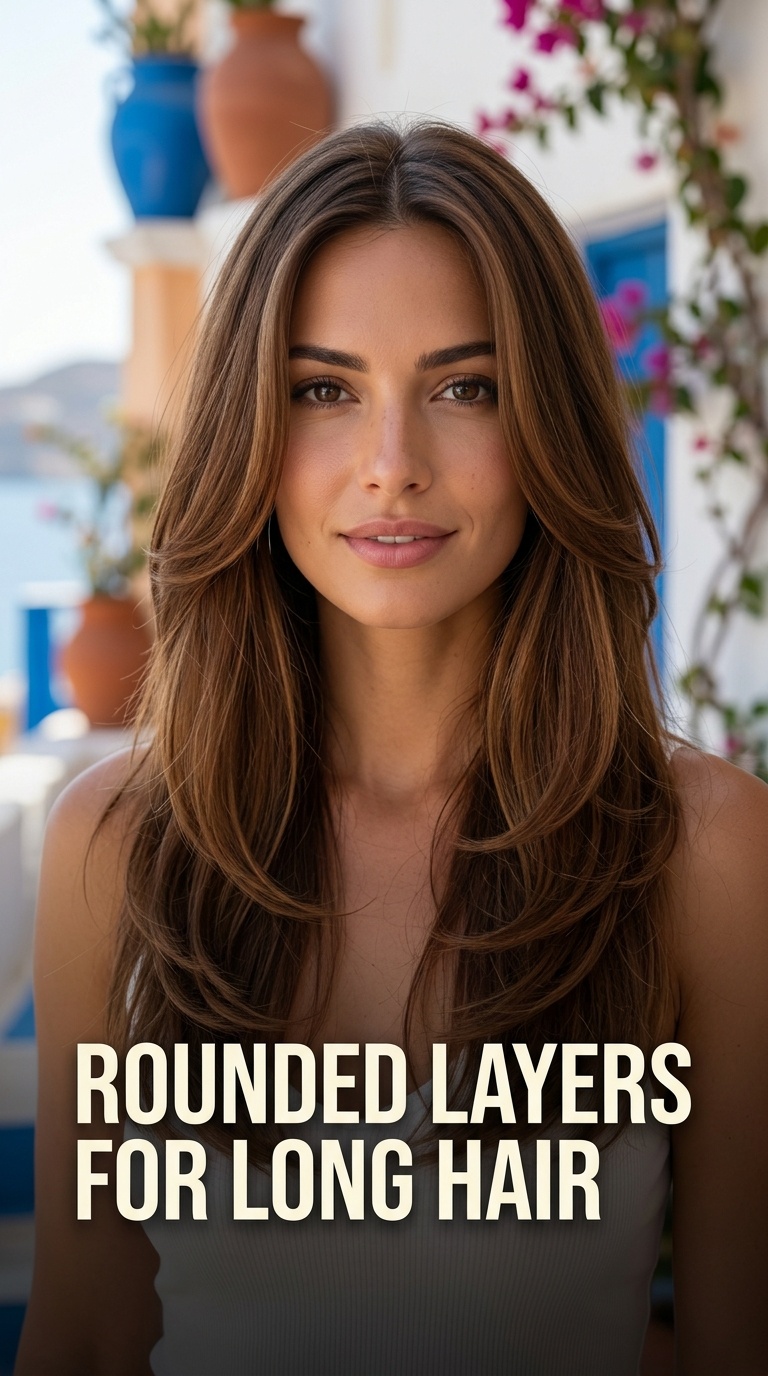 Rounded Layers for Long Hair