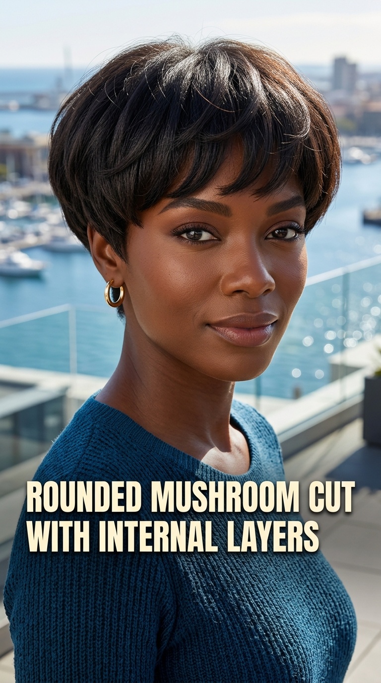 Rounded Mushroom Cut with Internal Layers