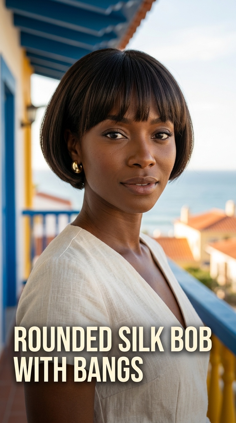 Rounded Silk Bob with Bangs
