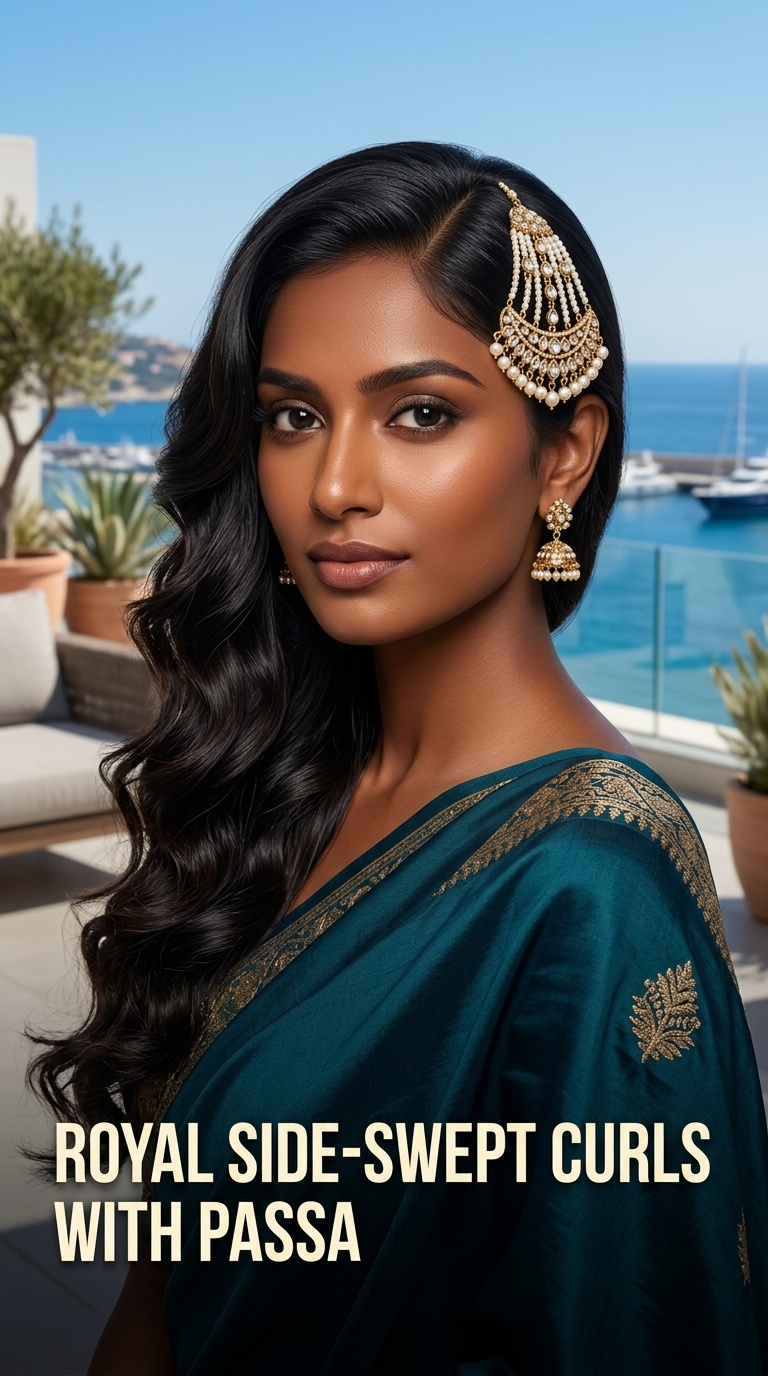 Royal Side-Swept Curls with Passa