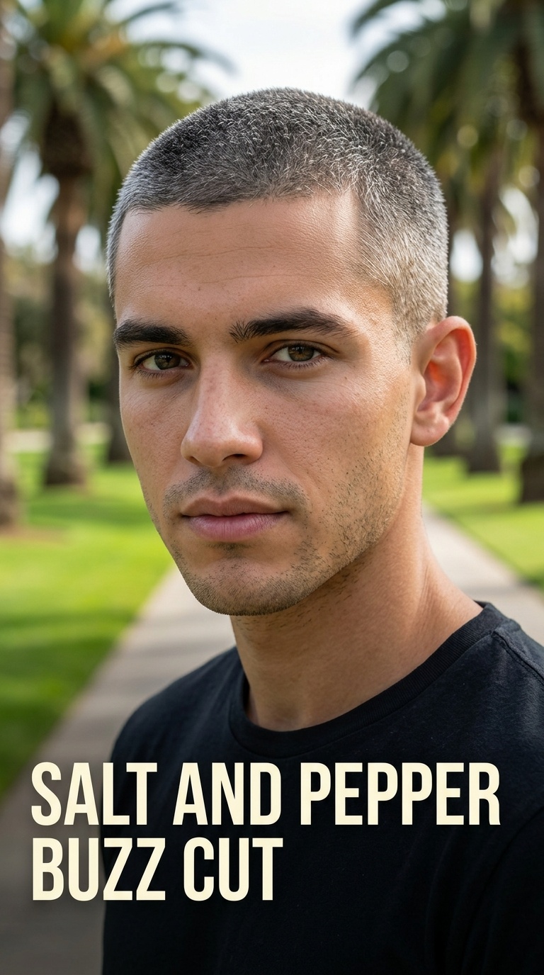 Salt and Pepper Buzz Cut