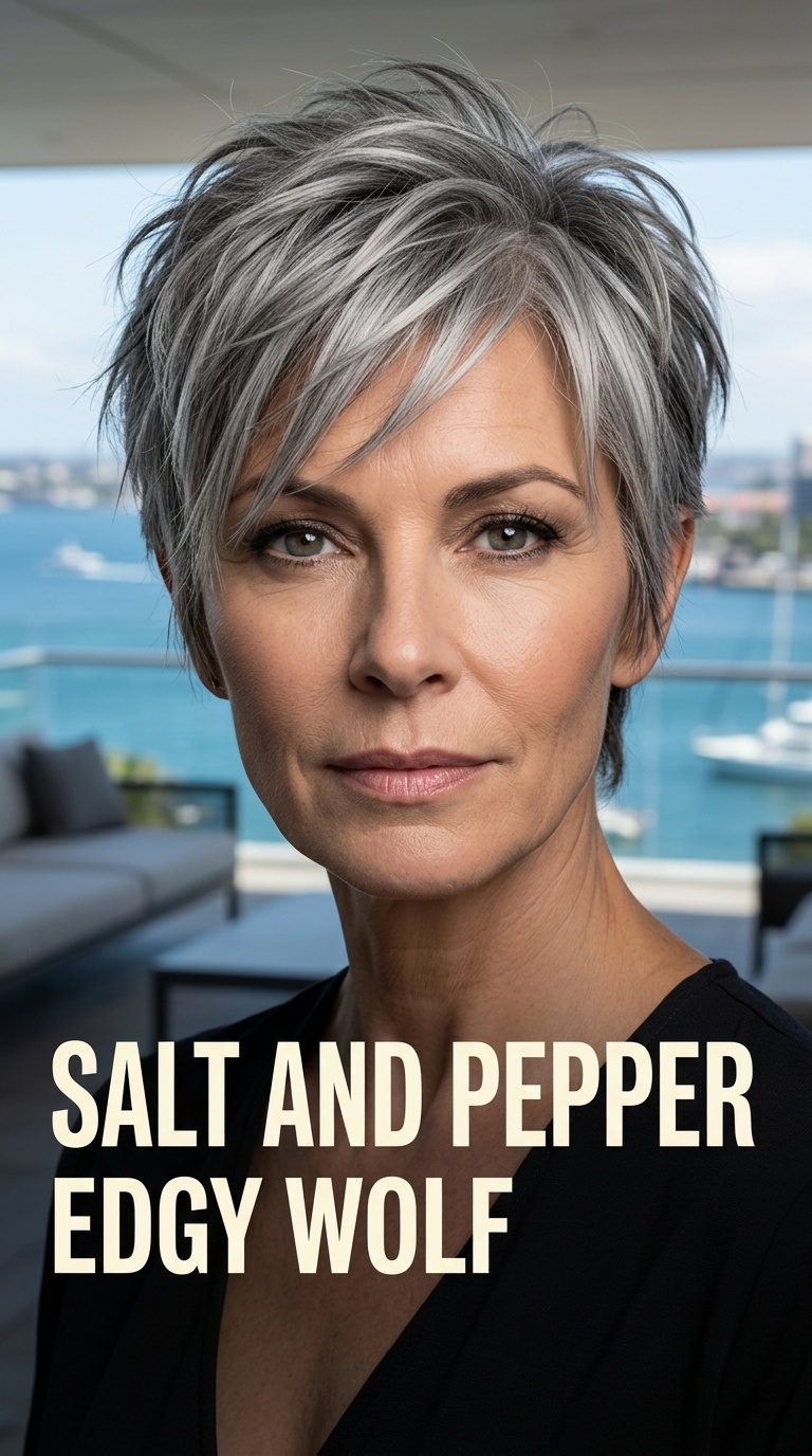 Salt and Pepper Edgy Wolf