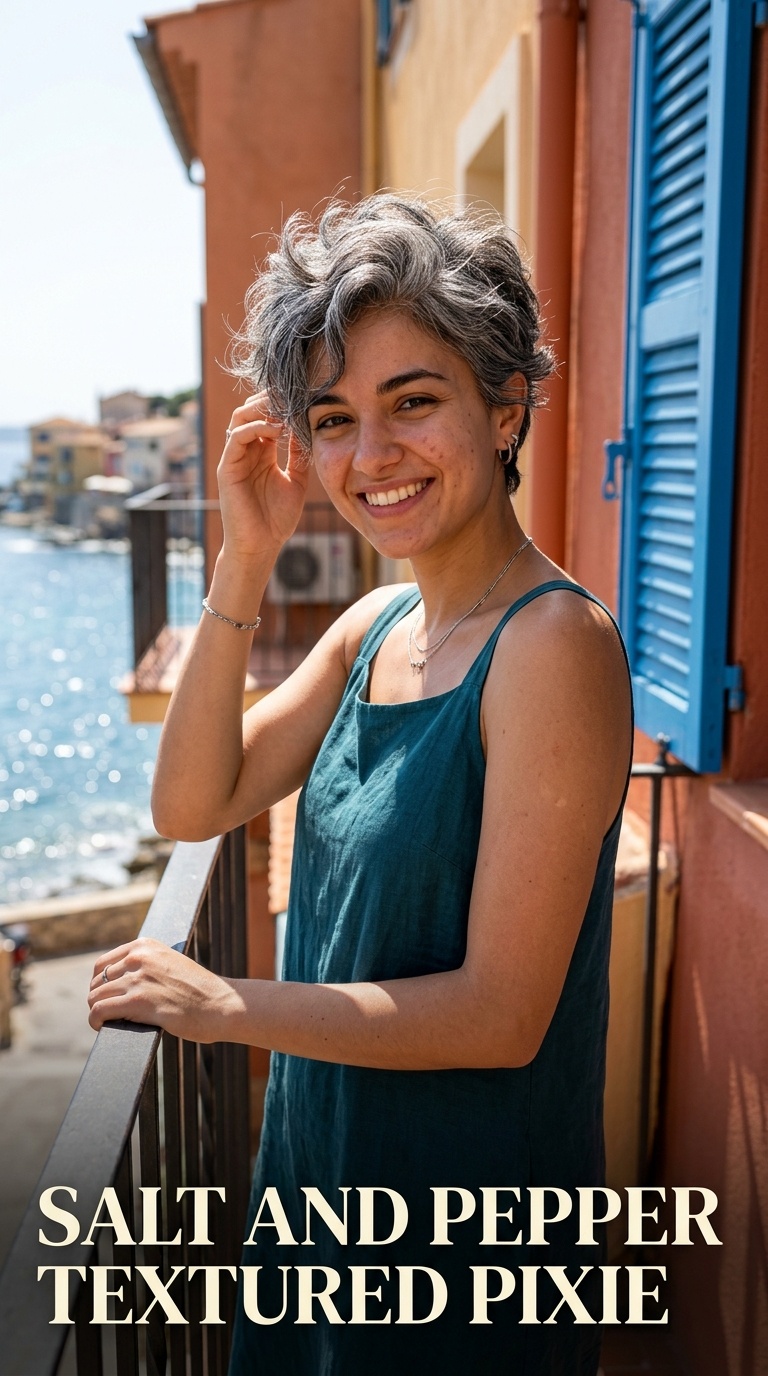 Salt and Pepper Textured Pixie