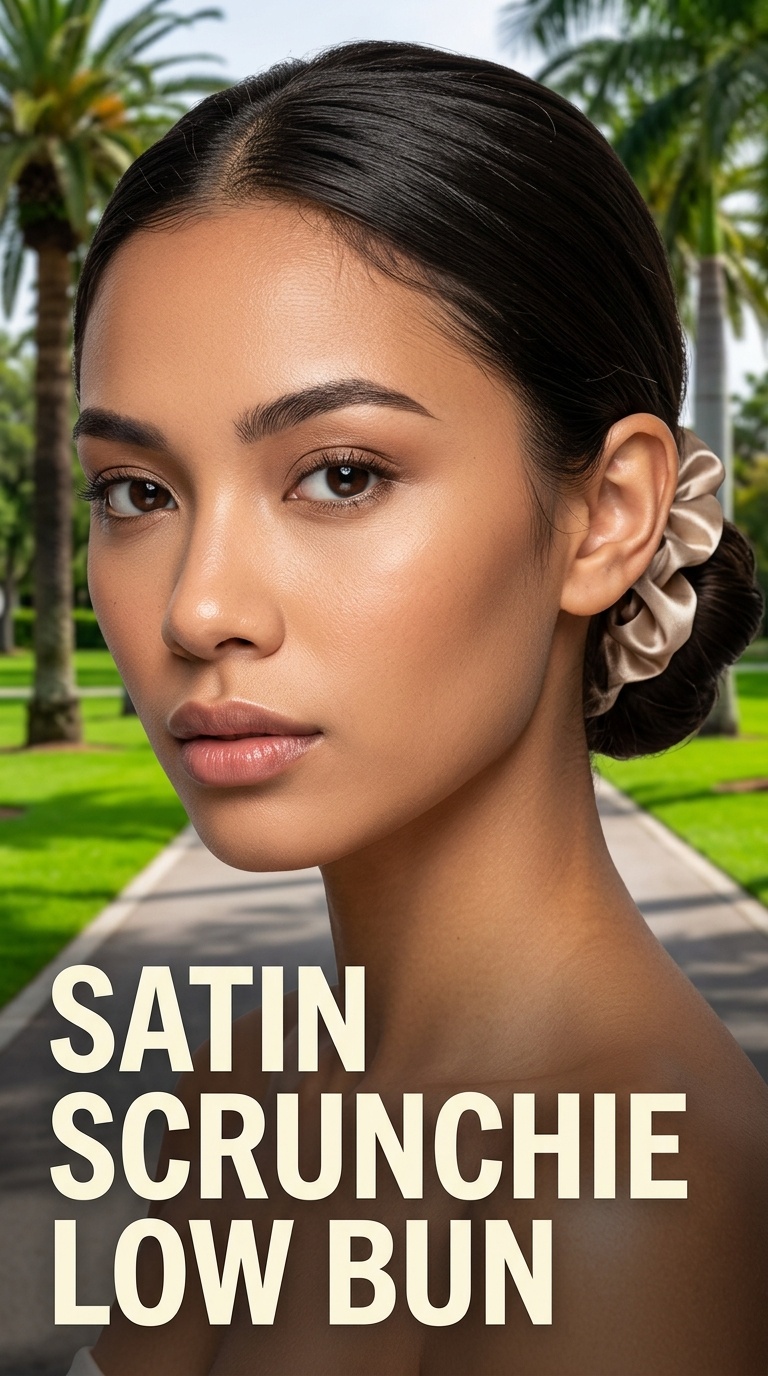 Satin Scrunchie Low Bun