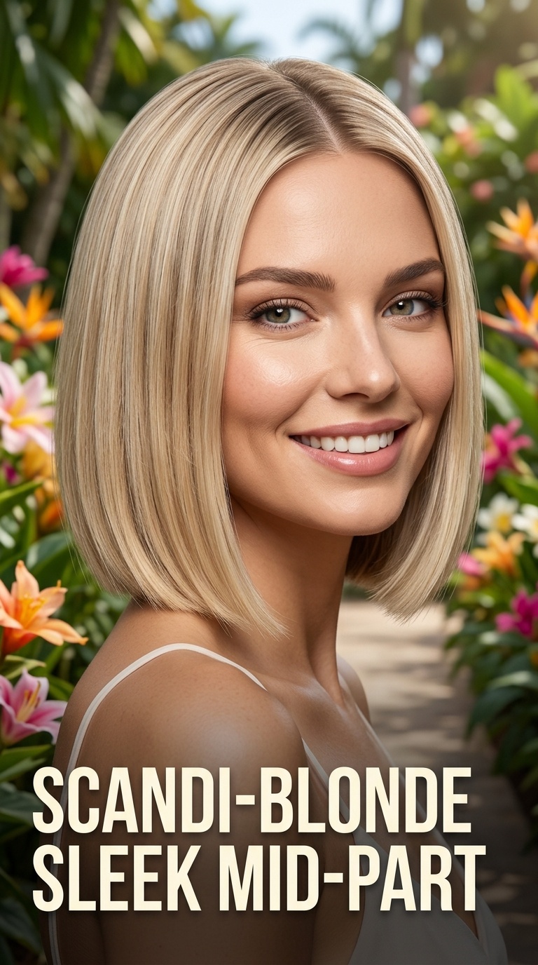 Scandi-Blonde Sleek Mid-Part