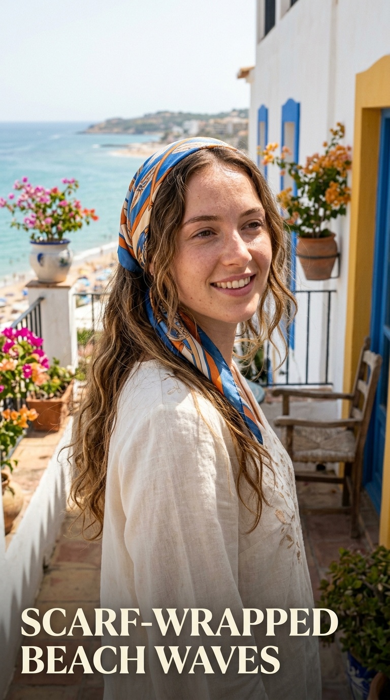 Scarf-Wrapped Beach Waves