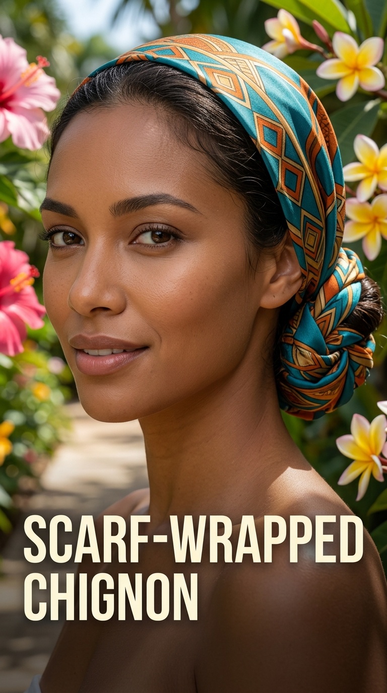 Scarf-Wrapped Chignon