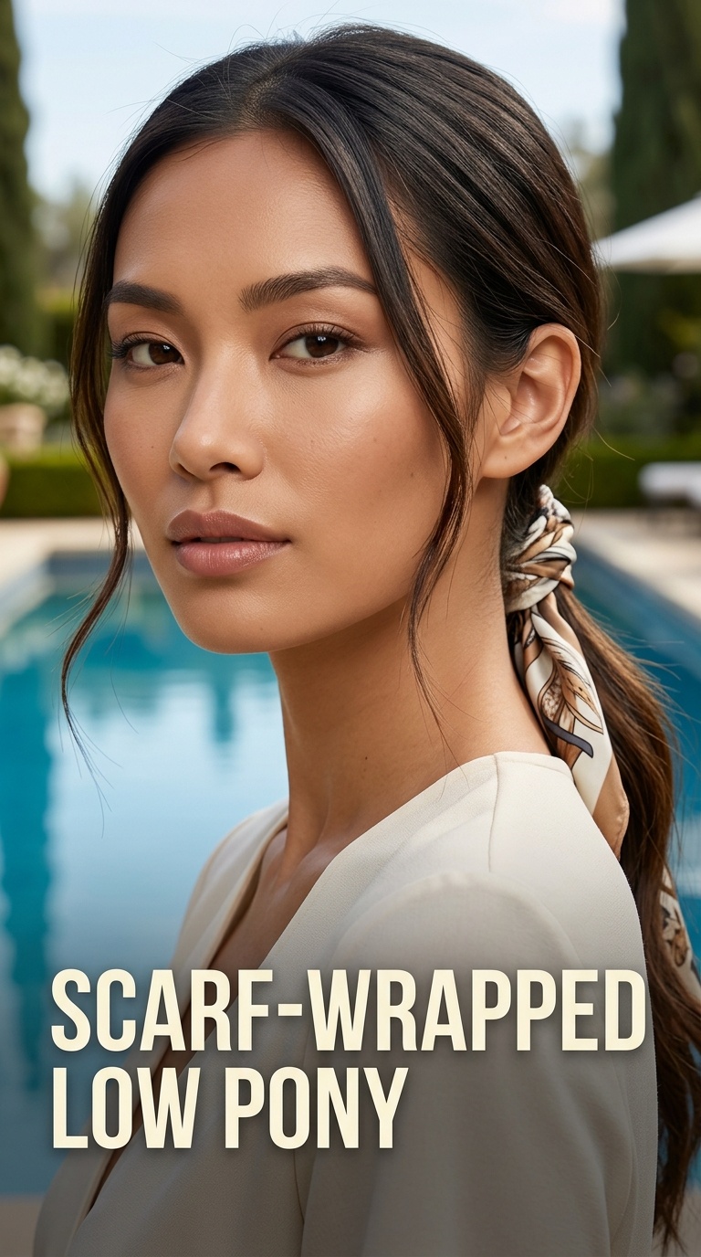 Scarf-Wrapped Low Pony