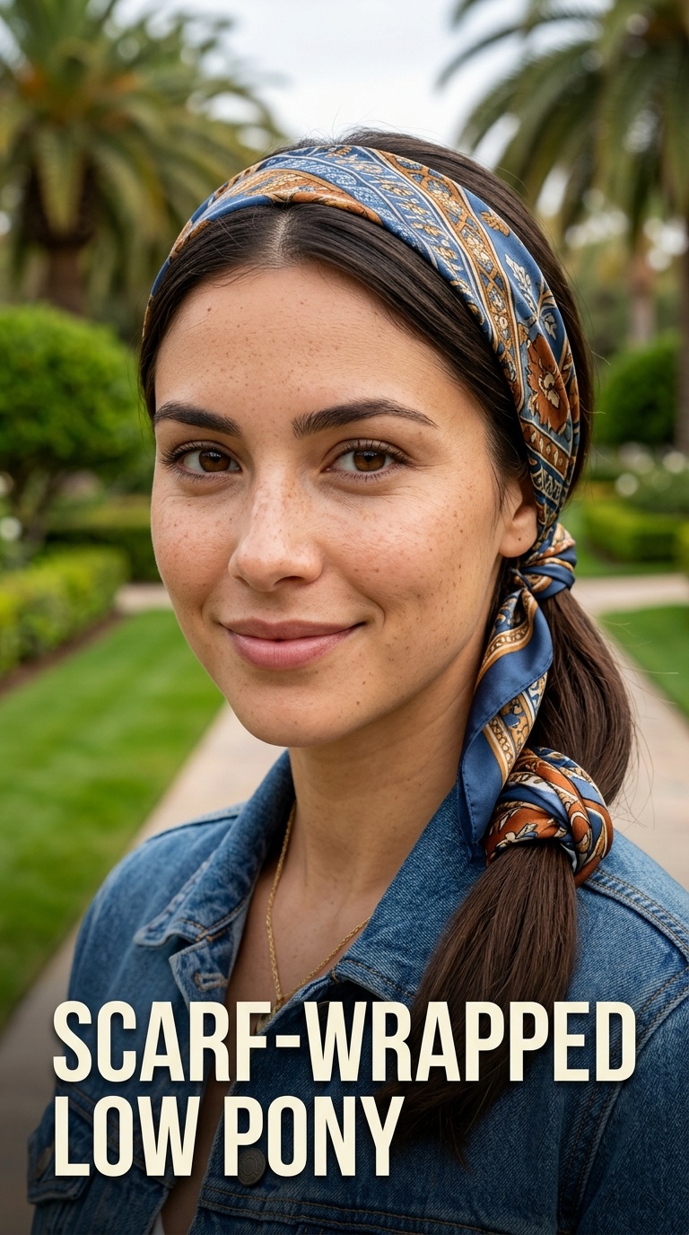 Scarf-Wrapped Low Pony