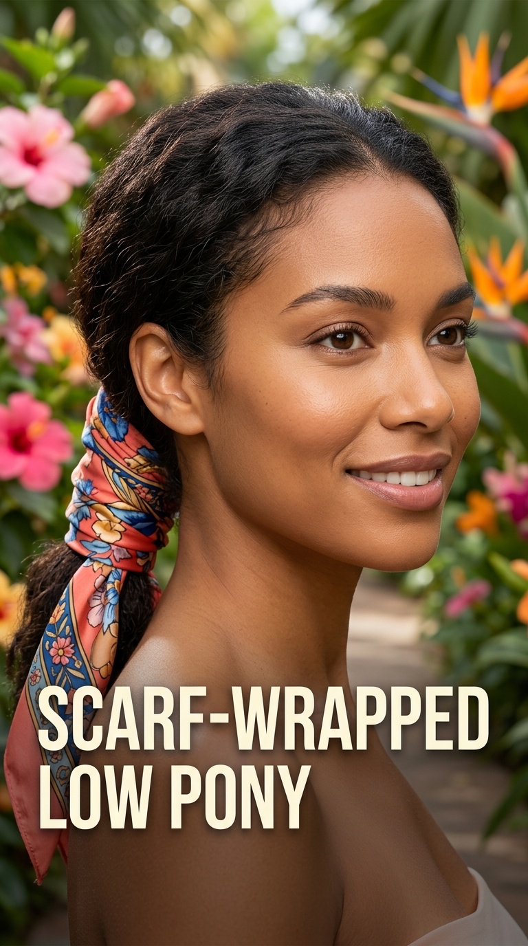 Scarf-Wrapped Low Pony