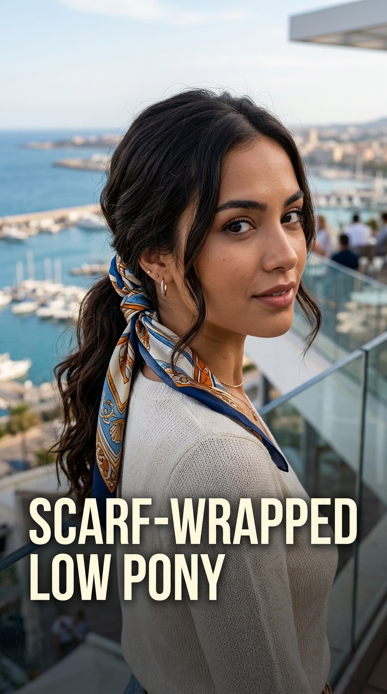 Scarf-Wrapped Low Pony