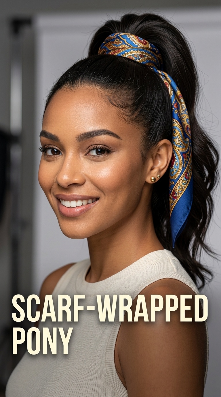 Scarf-Wrapped Pony