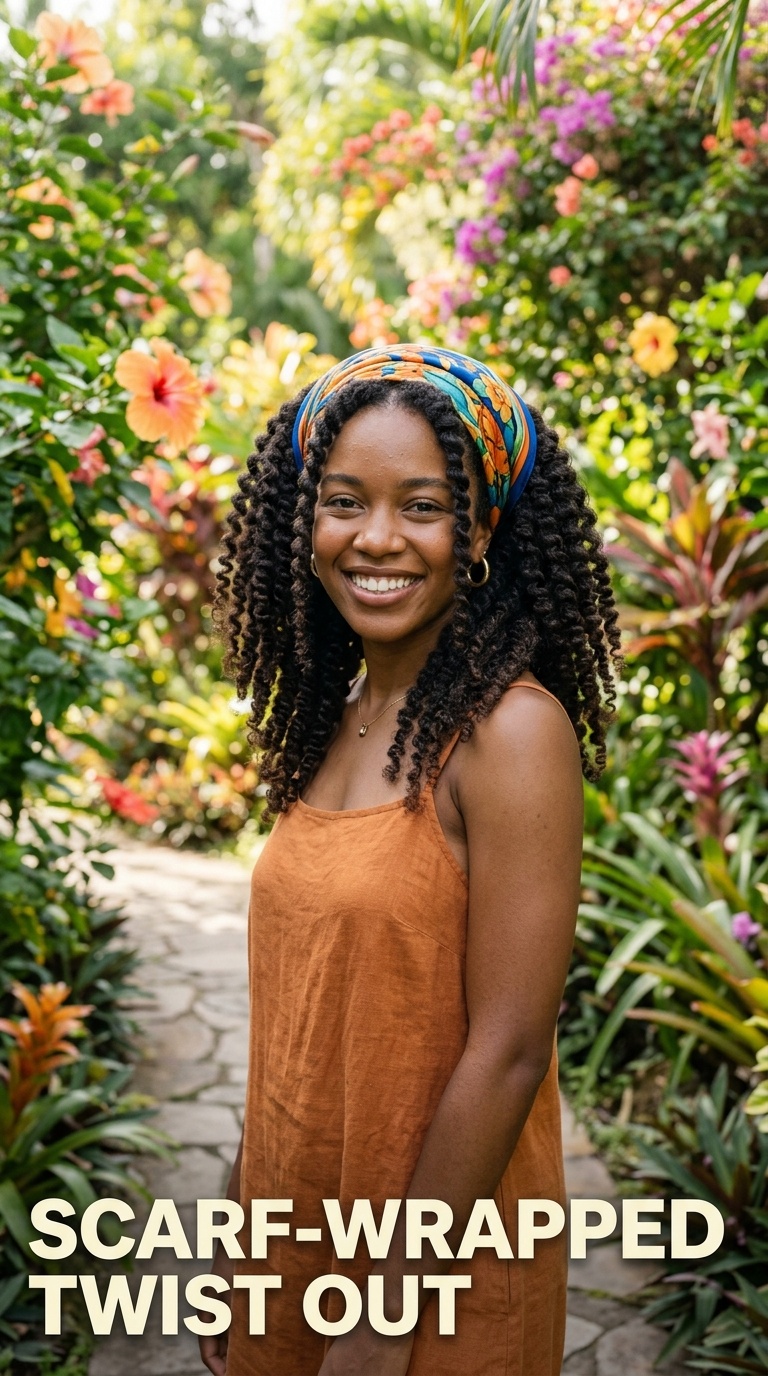 Scarf-Wrapped Twist Out