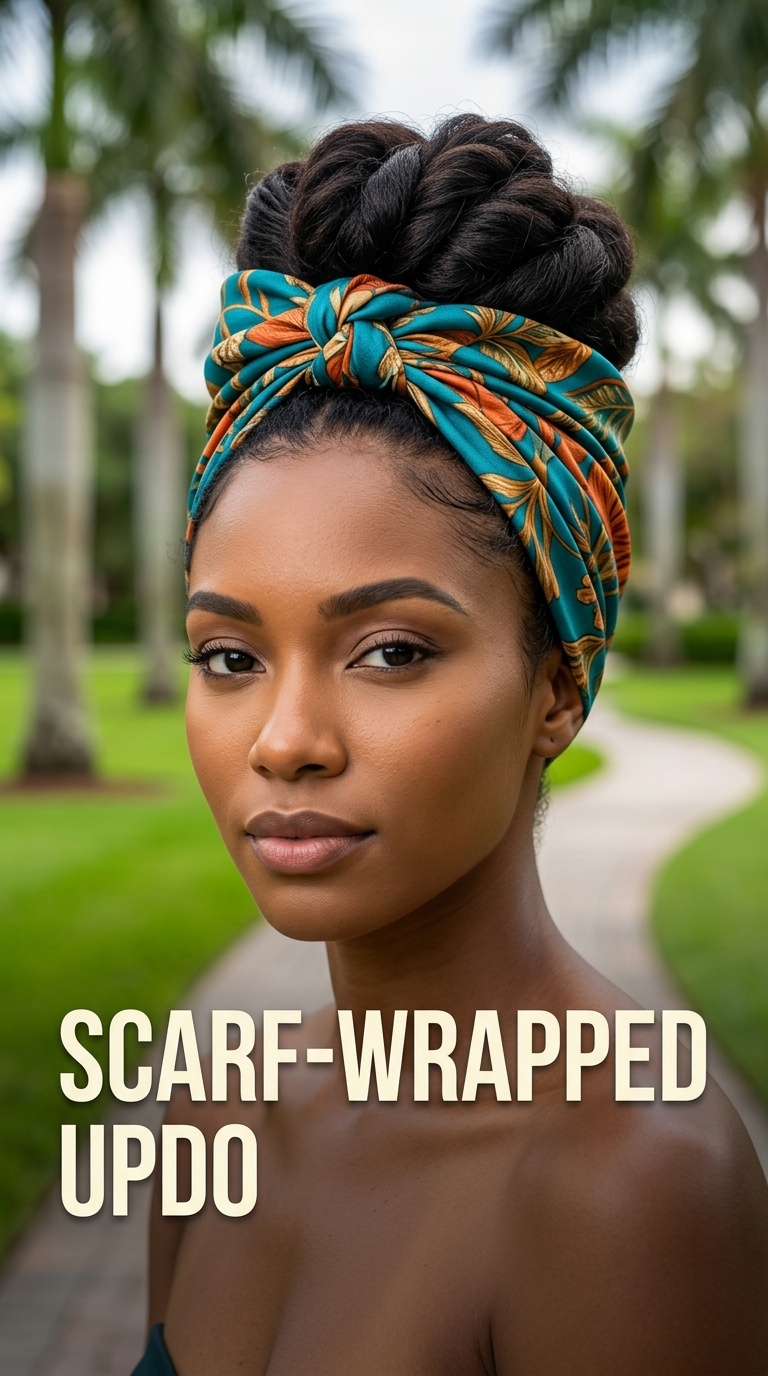 Scarf-Wrapped Updo