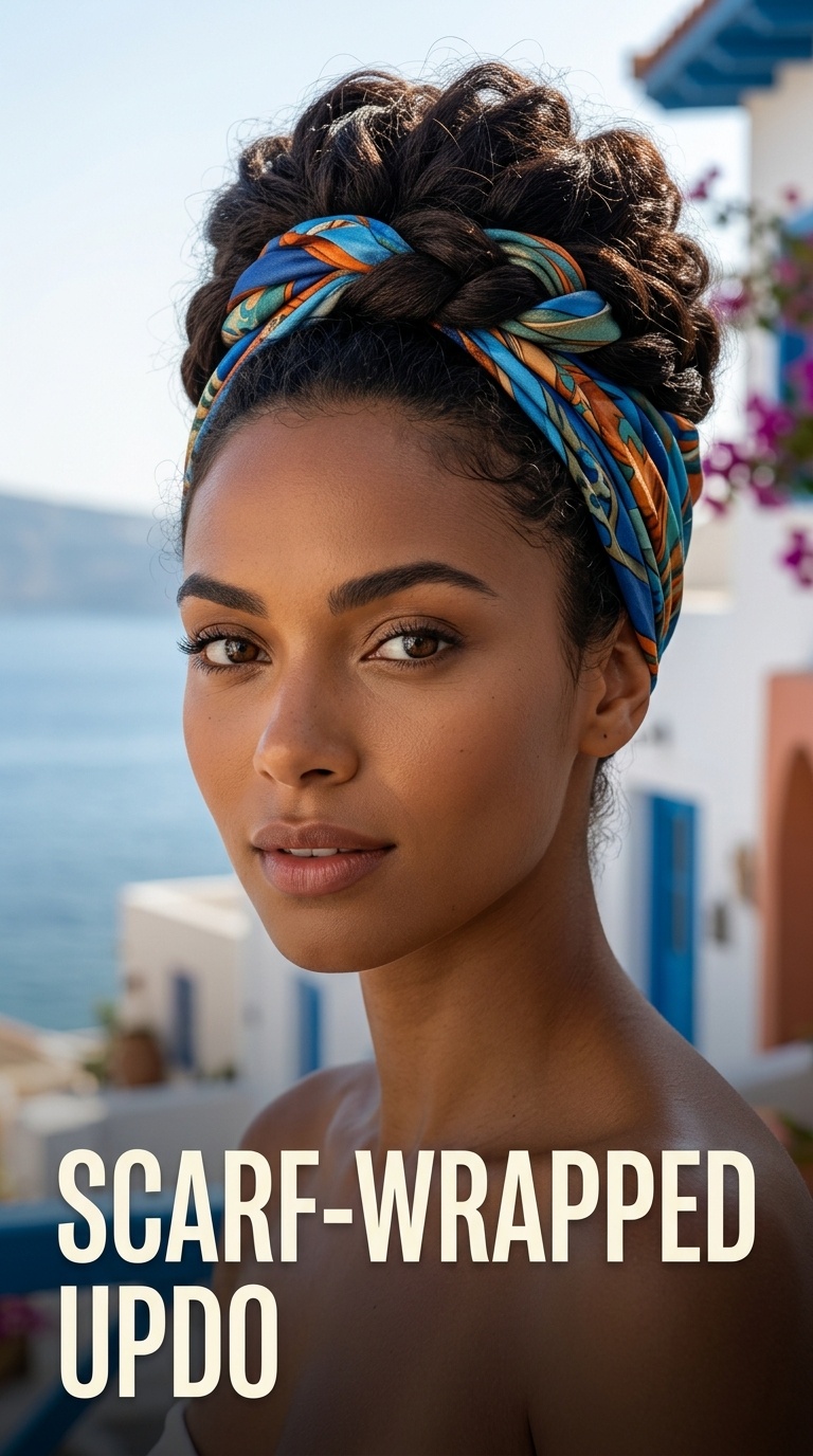 Scarf-Wrapped Updo