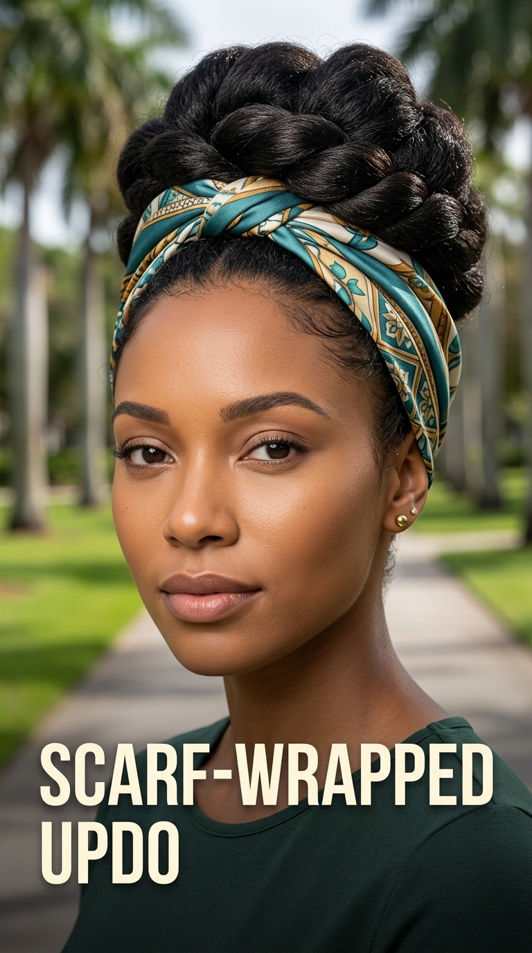 Scarf-Wrapped Updo