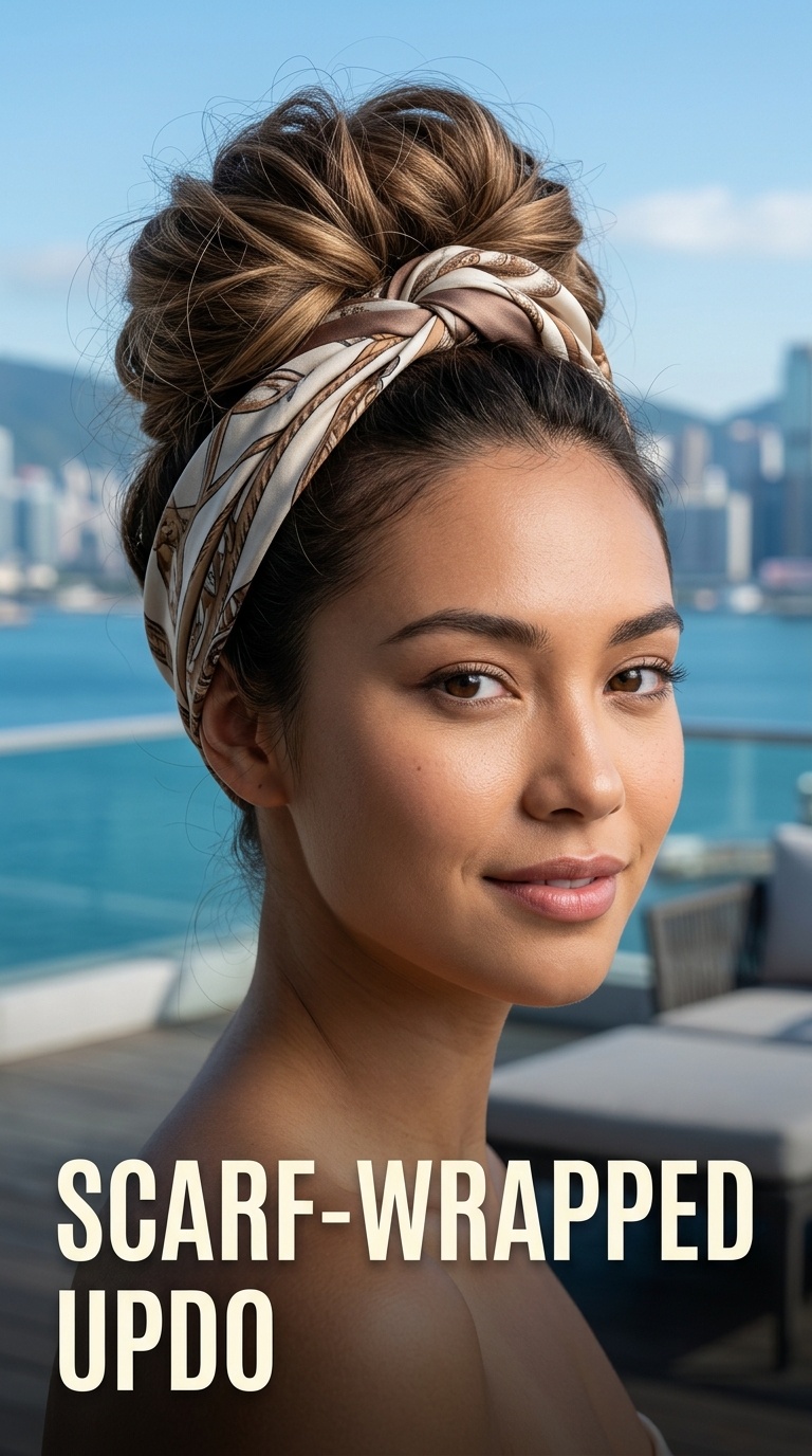 Scarf-Wrapped Updo