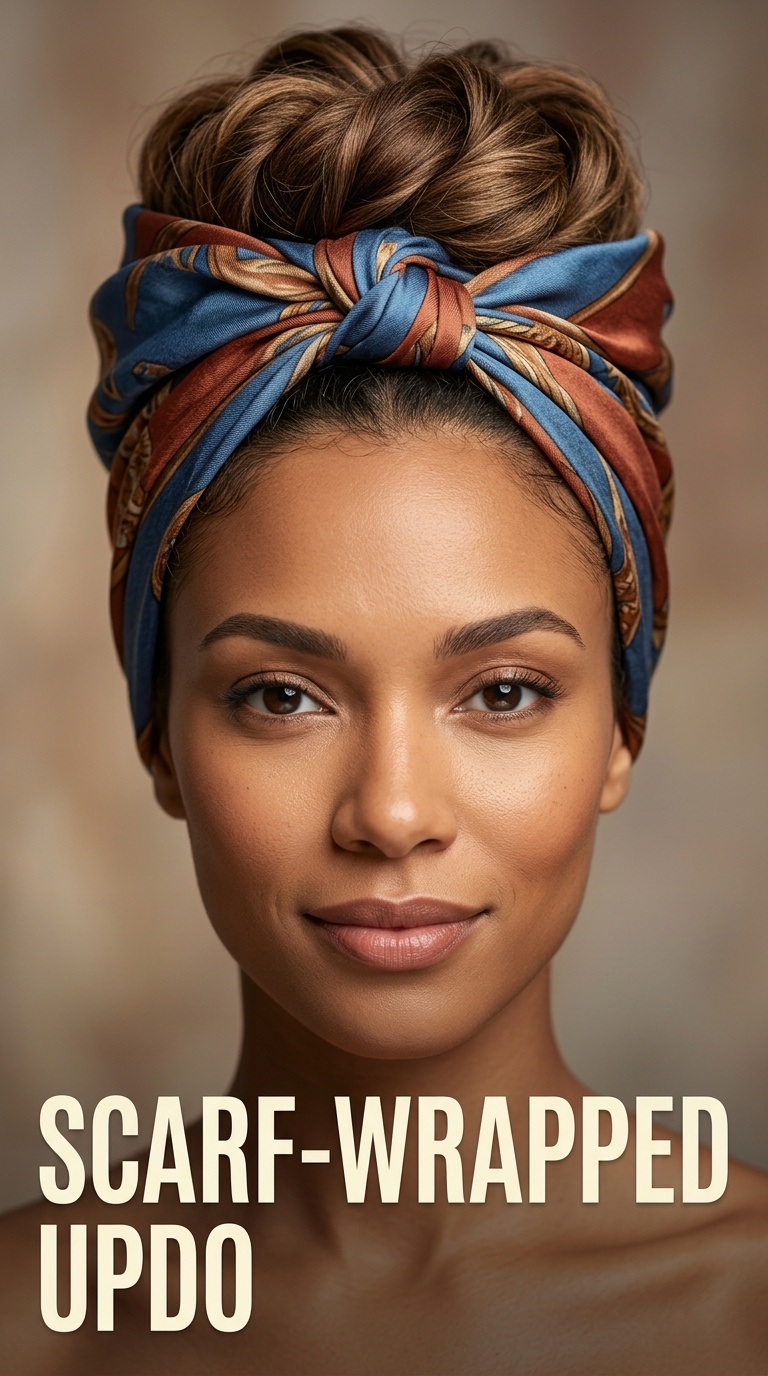 Scarf-Wrapped Updo
