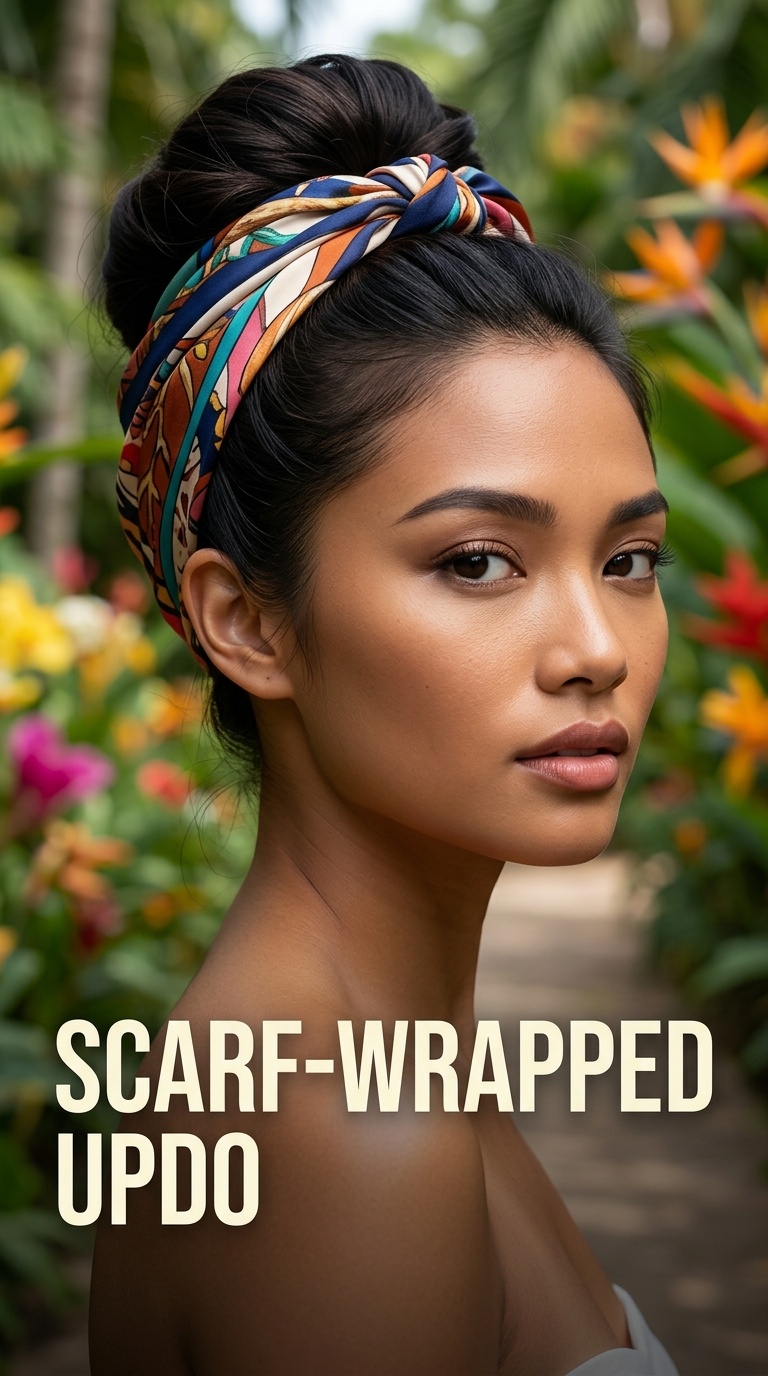 Scarf-Wrapped Updo