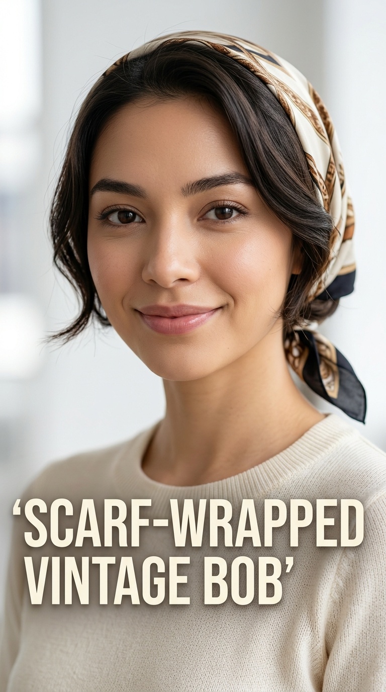 Scarf-Wrapped Vintage Bob
