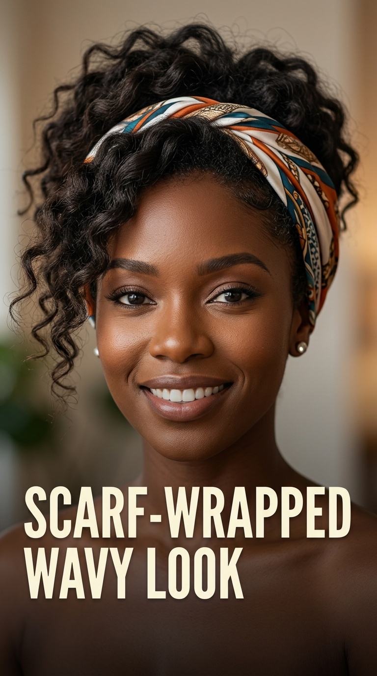 Scarf-Wrapped Wavy Look