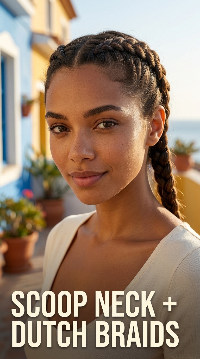 Scoop Neck + Dutch Braids
