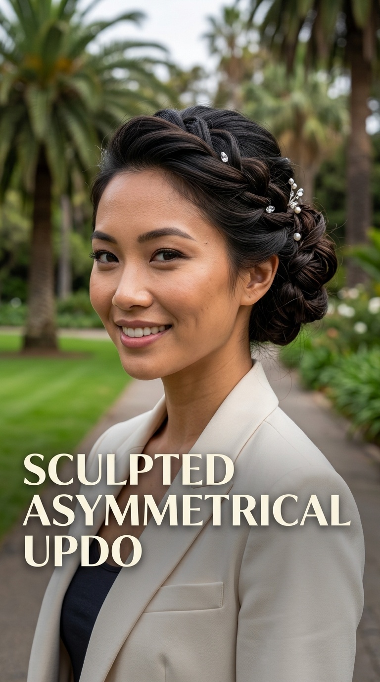 Sculpted Asymmetrical Updo