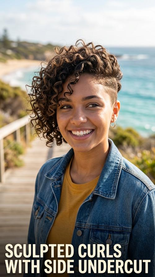 Sculpted Curls with Side Undercut