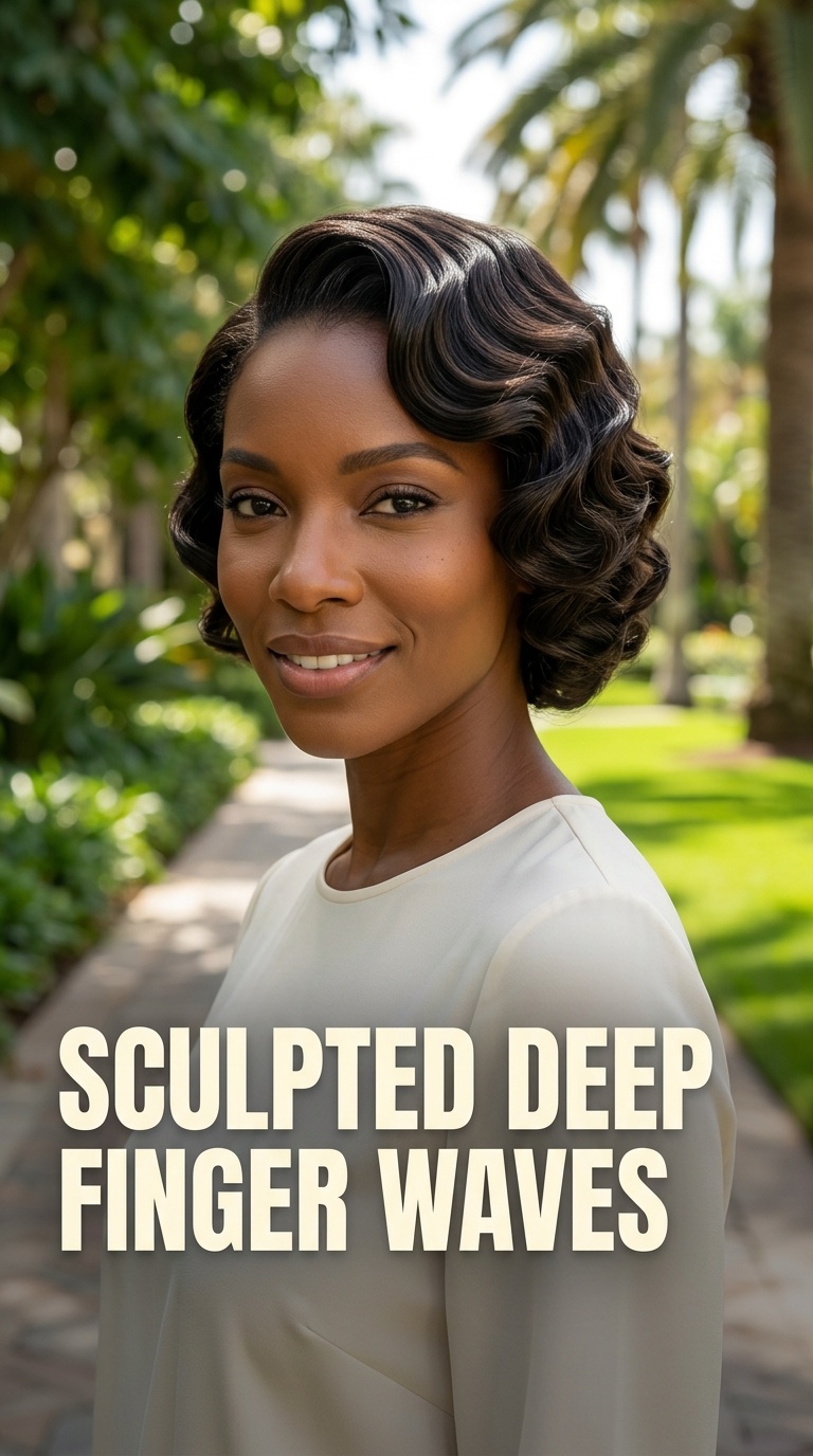 Sculpted Deep Finger Waves