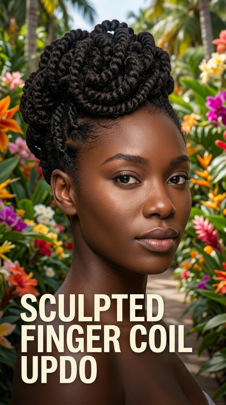 Sculpted Finger Coil Updo