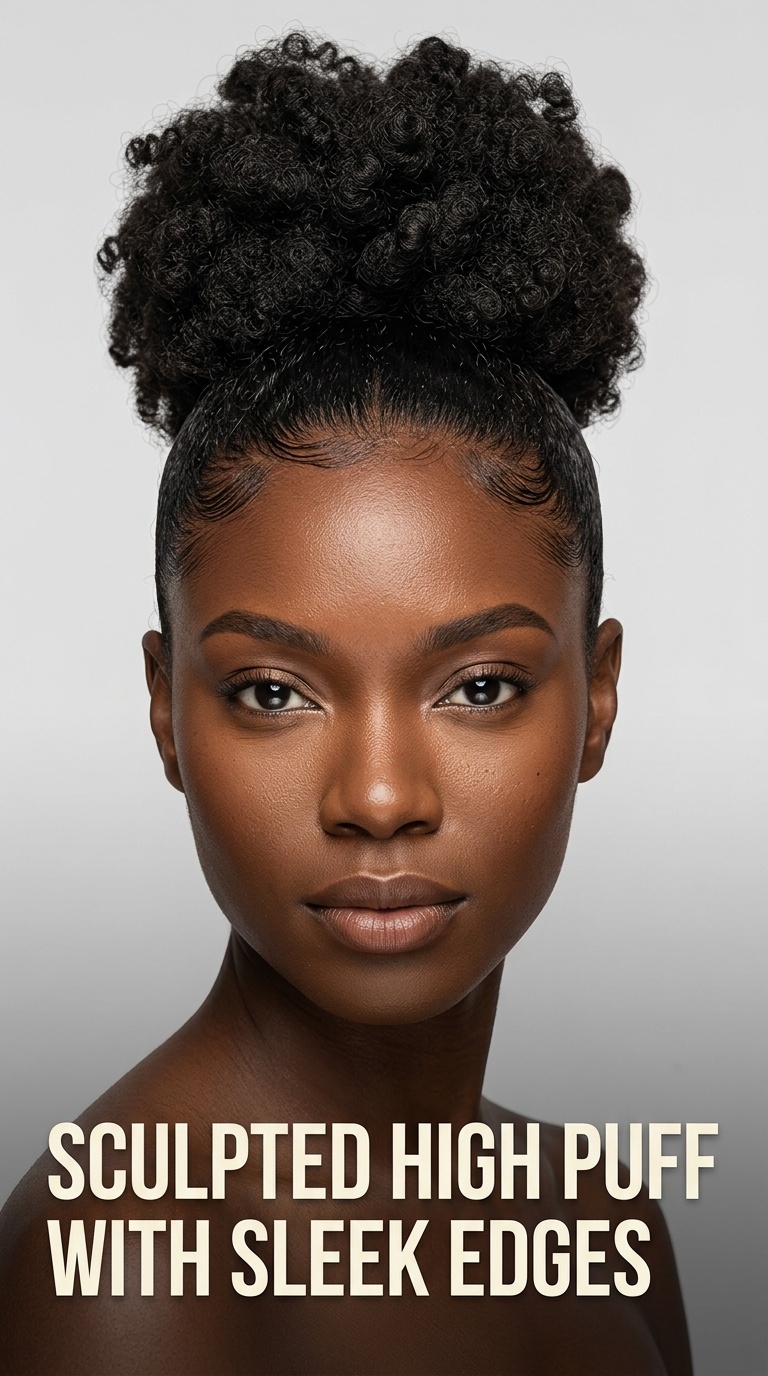 Sculpted High Puff with Sleek Edges