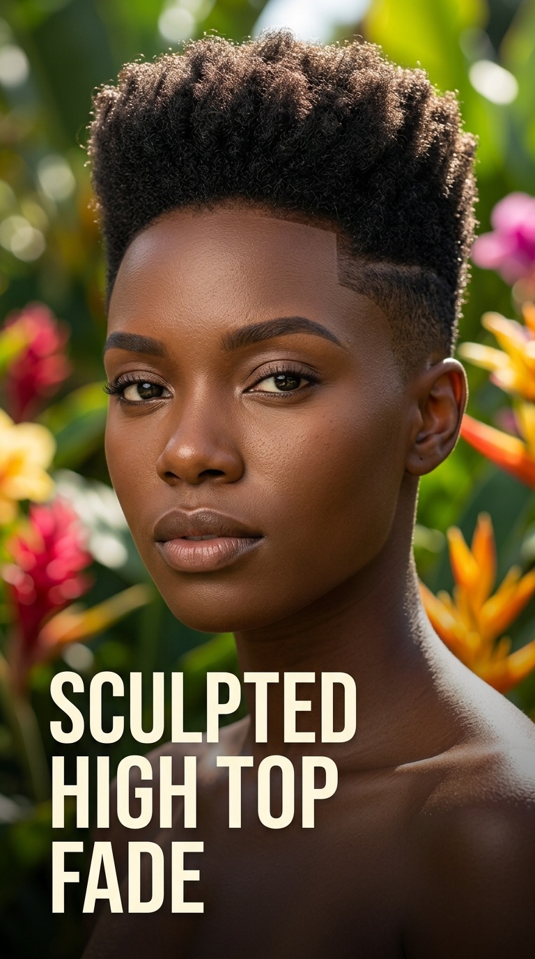 Sculpted High Top Fade