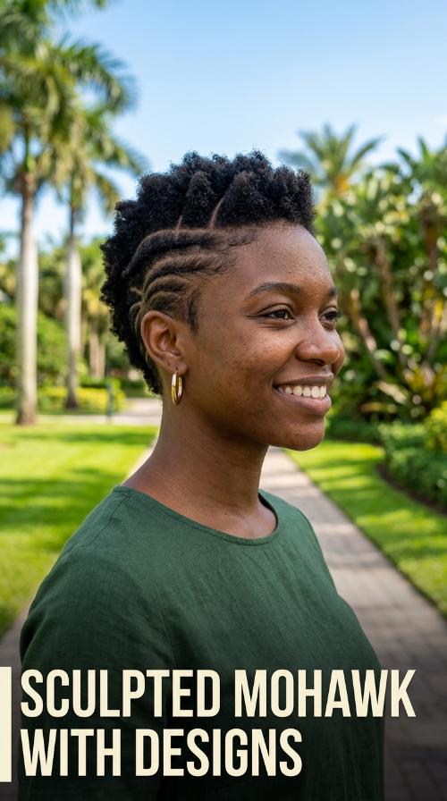 Sculpted Mohawk with Designs