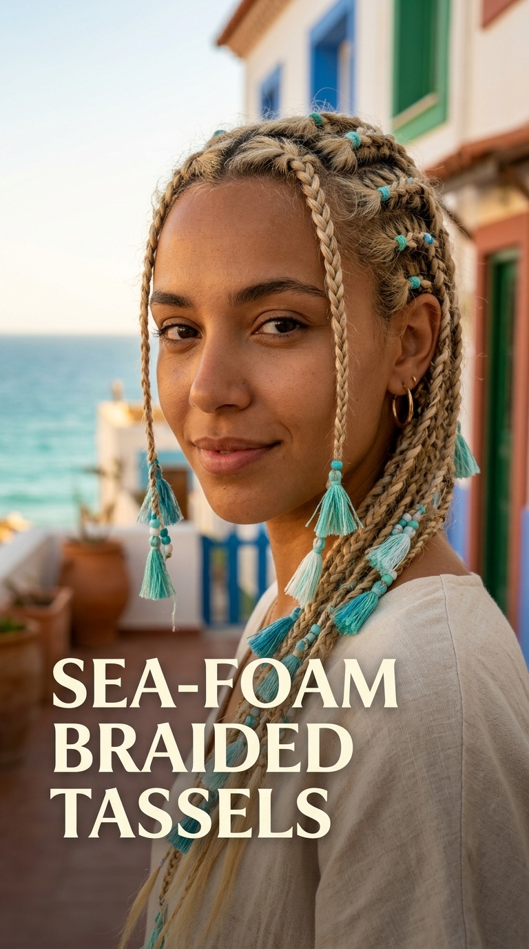 Sea-Foam Braided Tassels